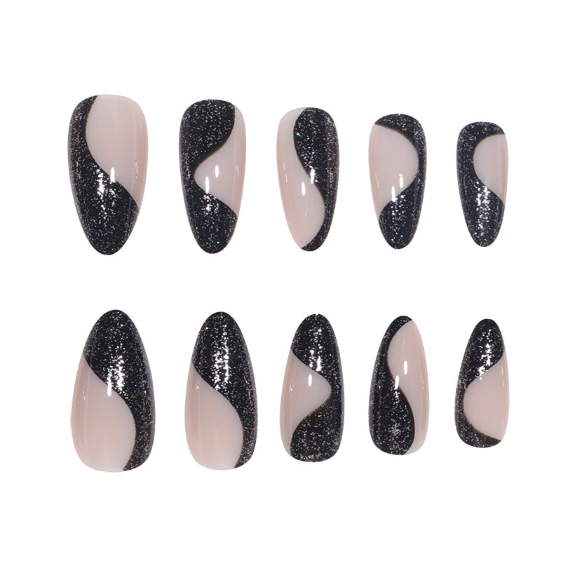 Wholesale Glitter Black Series Nail Stickers